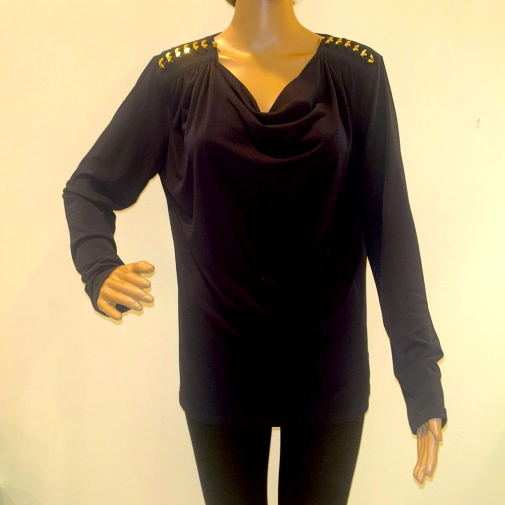 Michael Kors gold chain shoulders top